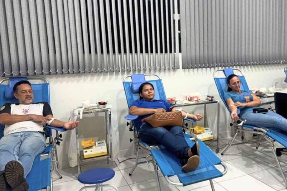Coleta itinerante em Presidente Médici mobiliza mais de 140 voluntários para doação de sangue