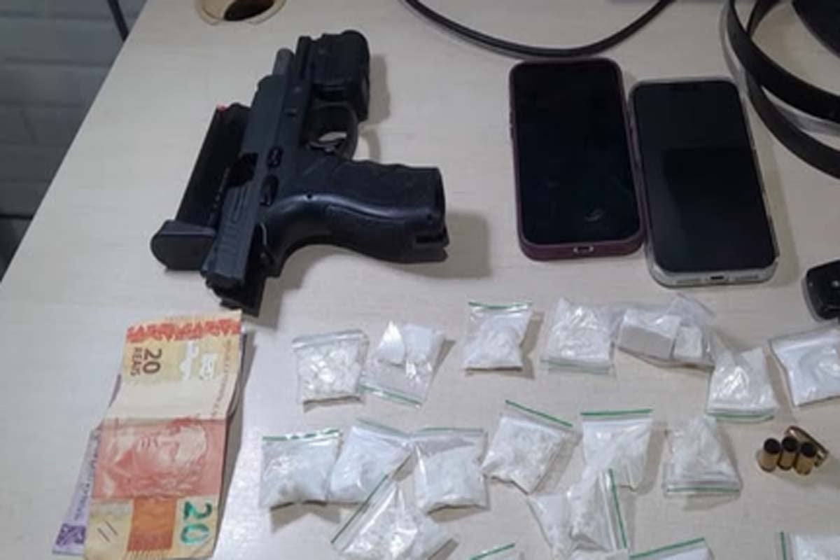 Casal é preso com arma e drogas após disparos próximo ao aeroporto 