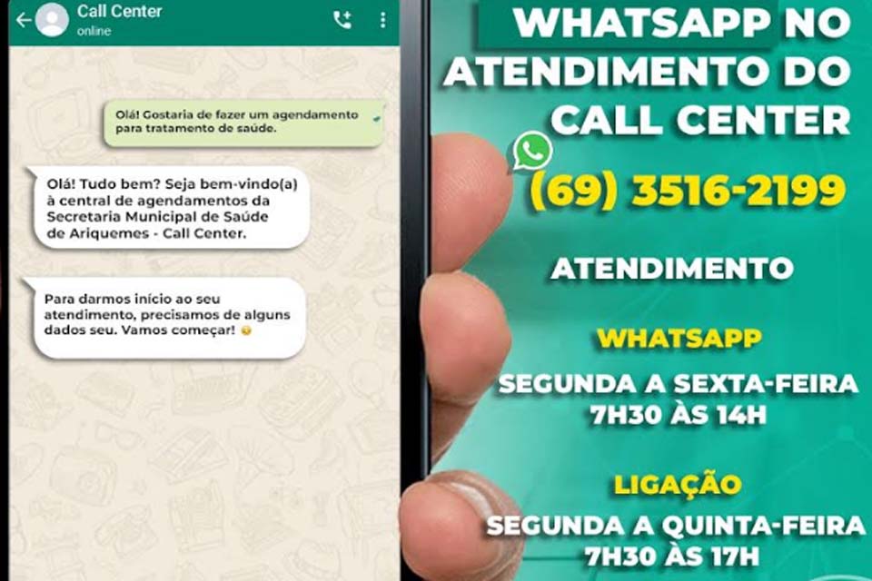 Call center da Secretaria de Saúde passa a disponibilizar serviço de mensagens para agendamentos
