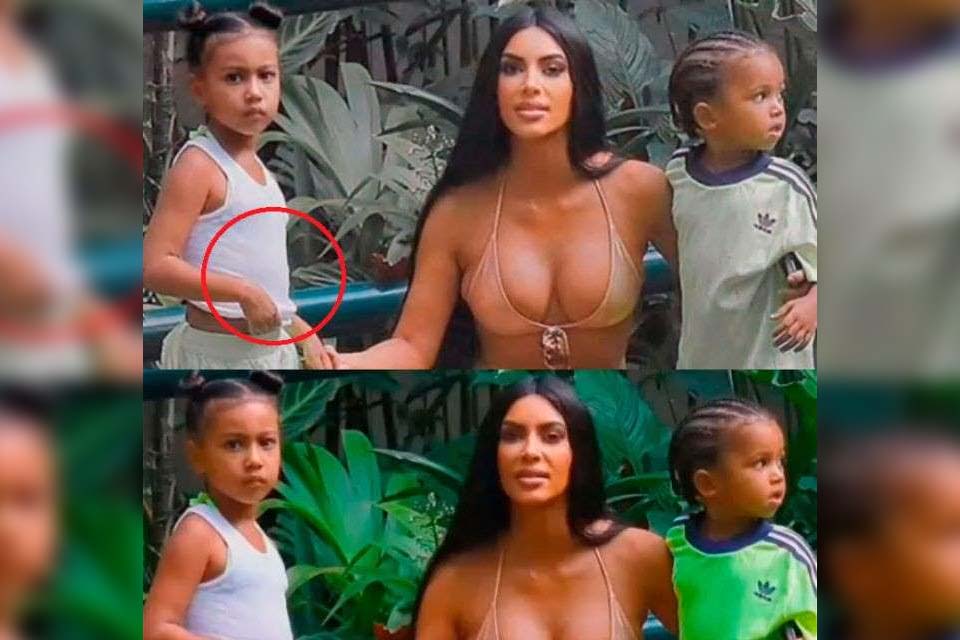 Kim Kardashian é acusada de usar photoshop em foto para deixar a filha mais magra
