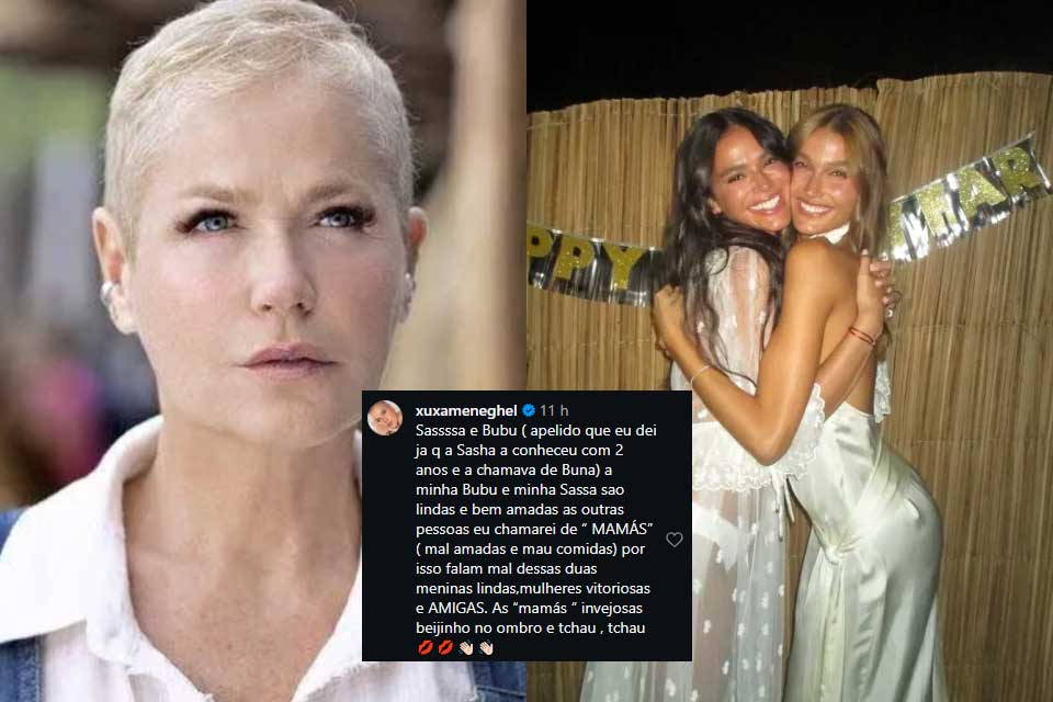 “Mal amadas e mal comidas”: Xuxa sai em defesa de Sasha e Bruna Marquezine após críticas