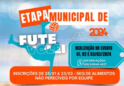 Prefeitura de Ariquemes abre inscrições para a Etapa Municipal de Futevôlei