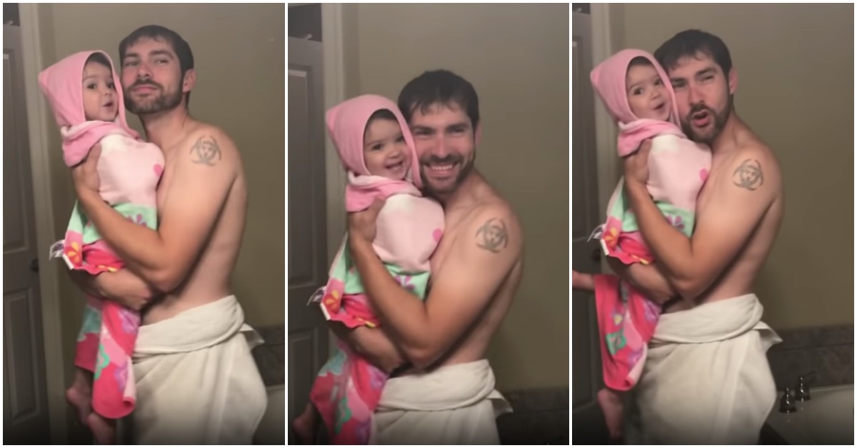 Pai e filha cantando Girls Like You do Marron 5 