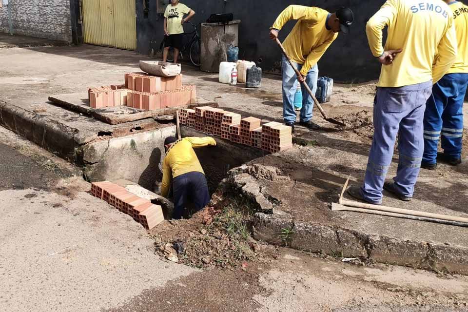 SEMOB conserta tampa e desobstrui Bueiro após Pedido do Vereador Fogaça