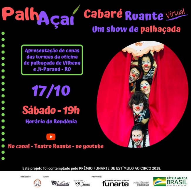 Teatro Ruante apresenta neste sábado o Cabaré Ruante Virtual