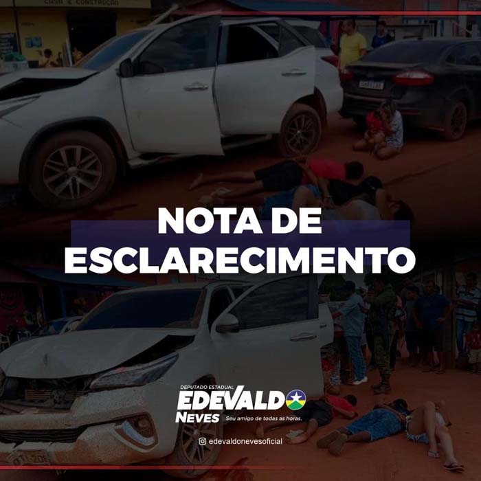 Nota de esclarecimento do deputado estadual Edevaldo Neves sobre roubo de caminhonete