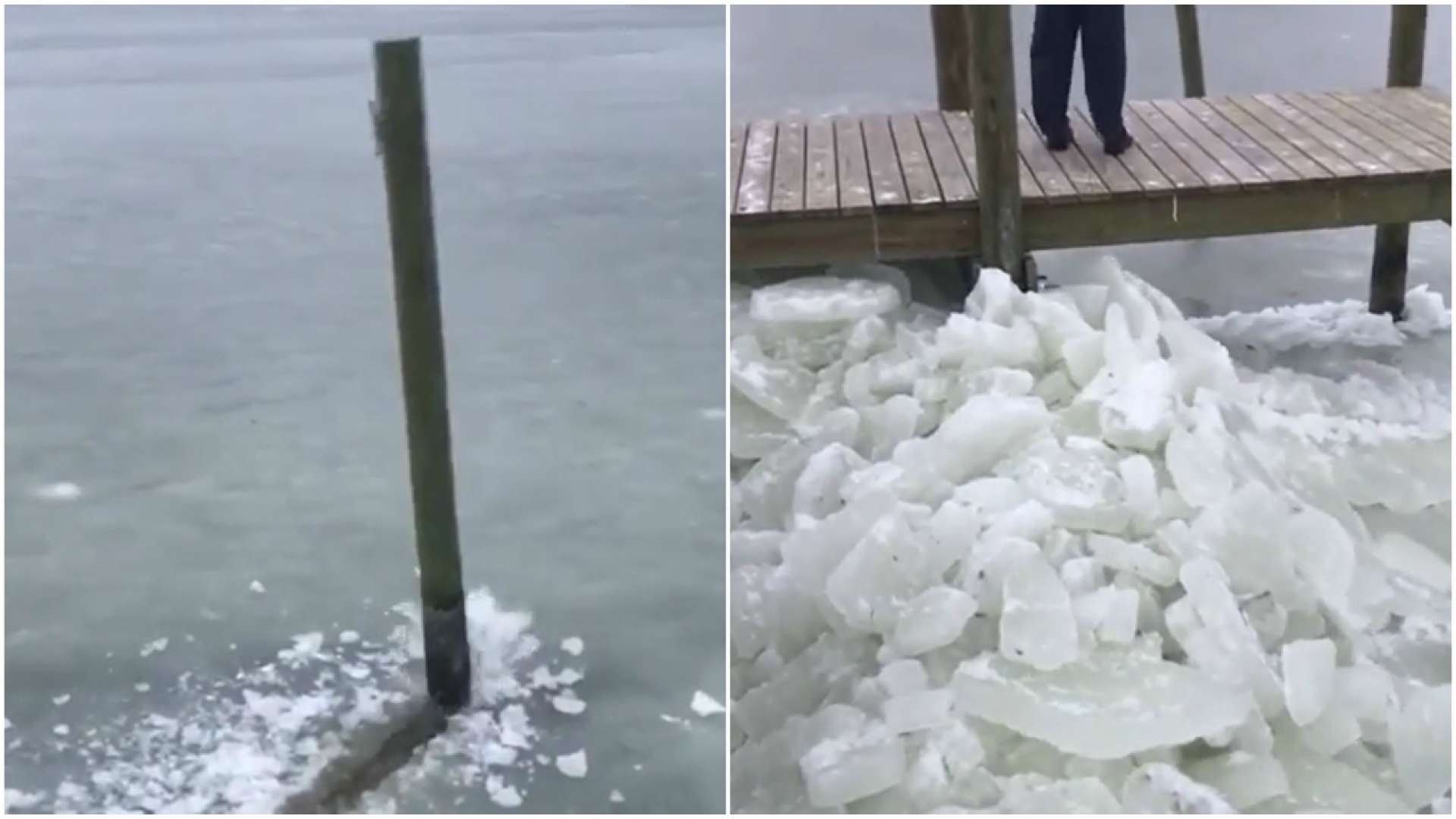 Em fenômeno raro deck quebra gelo nos EUA