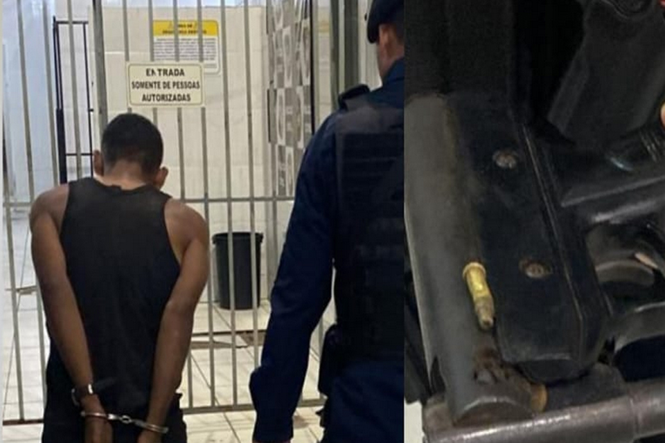 Apenado é preso após subir armado em telhado de posto de combustíveis