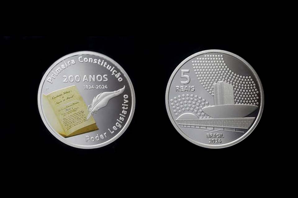BC lança moeda de R$ 5 para celebrar 200 anos da 1ª Constituição