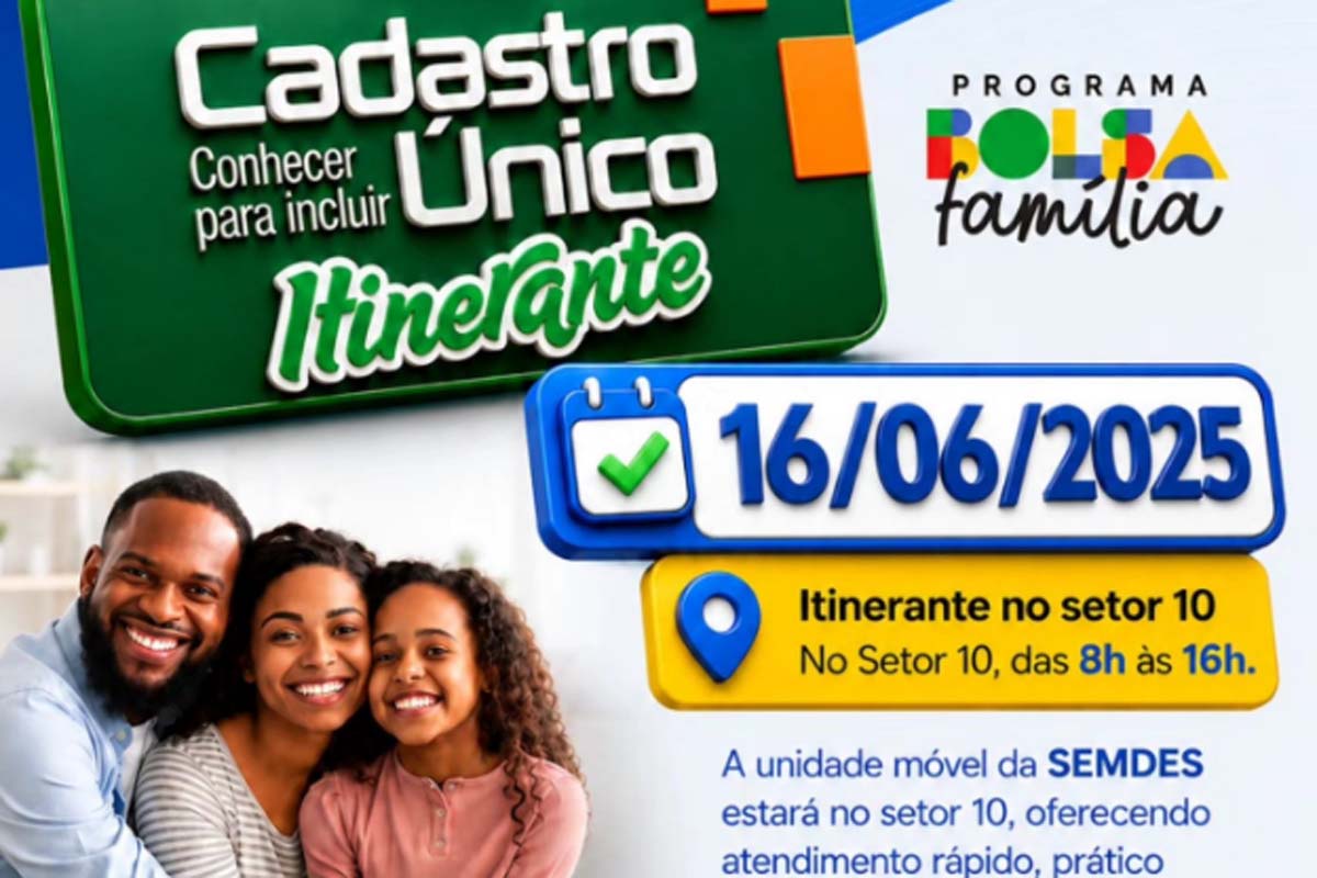 Unidade móvel da SEMDES realiza ação de atendimento Cadastro Único Itinerante no Setor 10