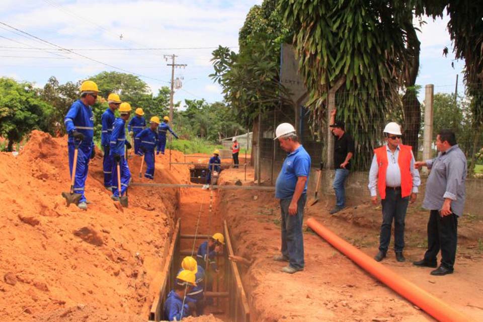 Obras de esgotamento sanitário iniciam com vistoria técnica do DER