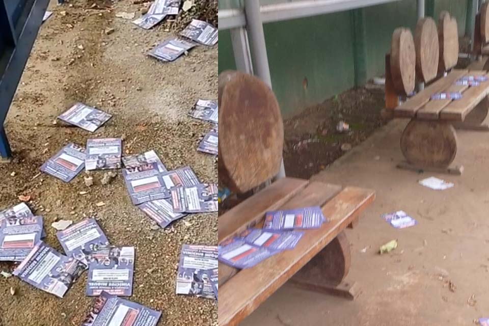 Porto Velho amanheceu com panfletos difamatórios contra Vinícius Miguel; moradores de rua são pagos para espalhar desinformação