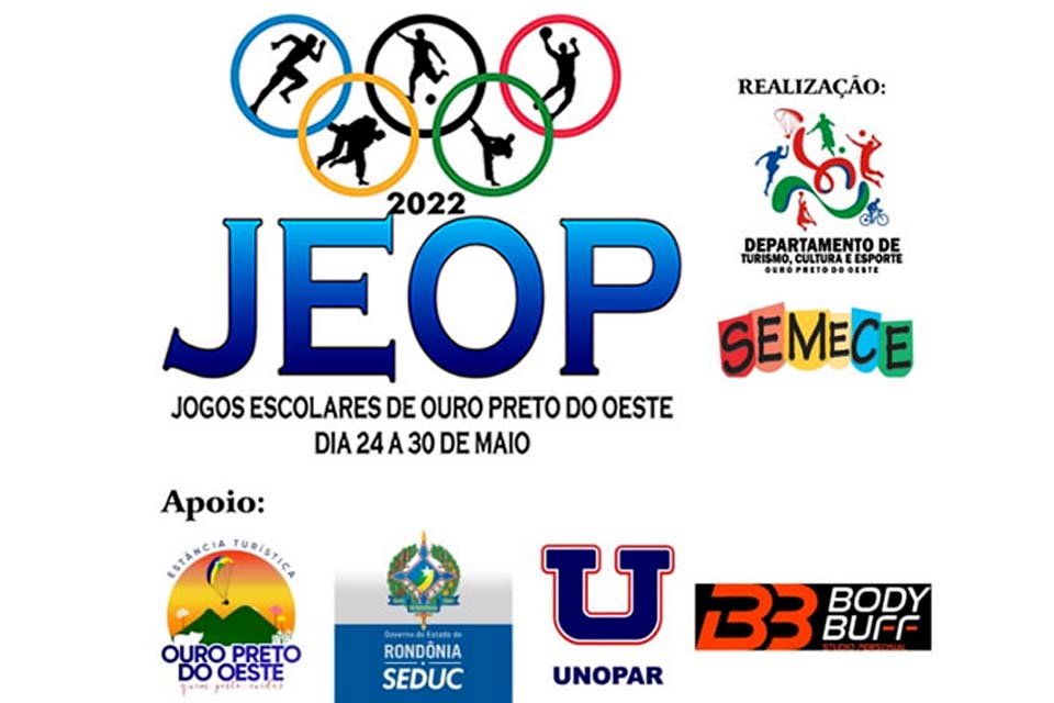 JEOP 2022: Jogos Escolares de Ouro Preto do Oeste acontecem de 24 a 30 de maio