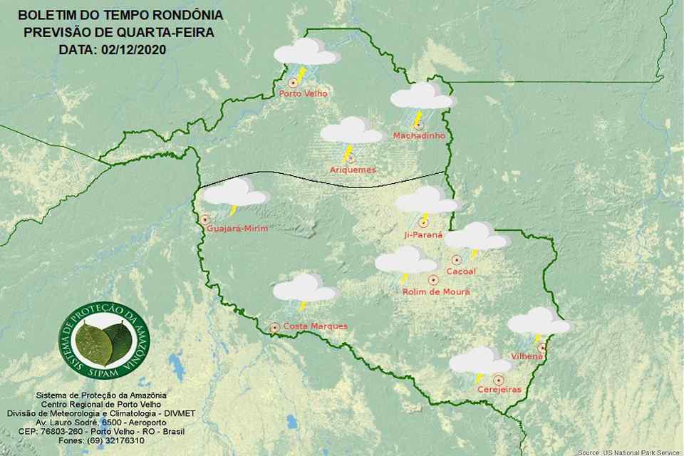 Confira a previsão do tempo para esta quarta-feira em Rondônia