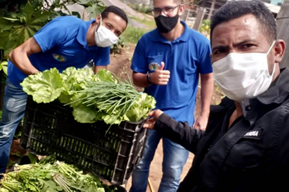 Hortaliças cultivadas por apenados da Casa de Detenção são doadas ao Lar do Idoso