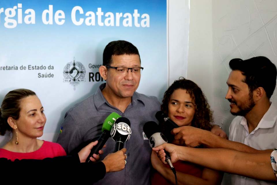 Governador Marcos Rocha acompanhar mutirão de cirurgias de catarata na região do Café e Vale do Guaporé
