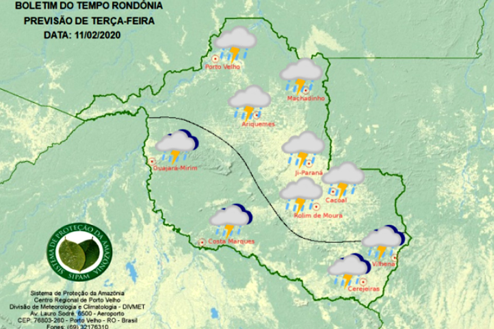 Confira a previsão do tempo para esta terça-feira em Rondônia