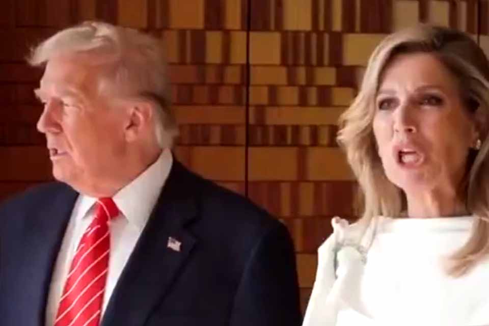 Rainha dos Países Baixos imita Trump em encontro