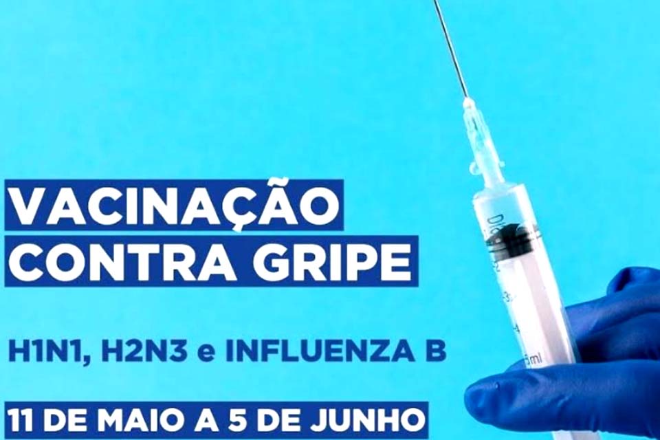 Vacinação contra gripe já alcança 13,5 mil pessoas e cobertura de quase 60% da meta