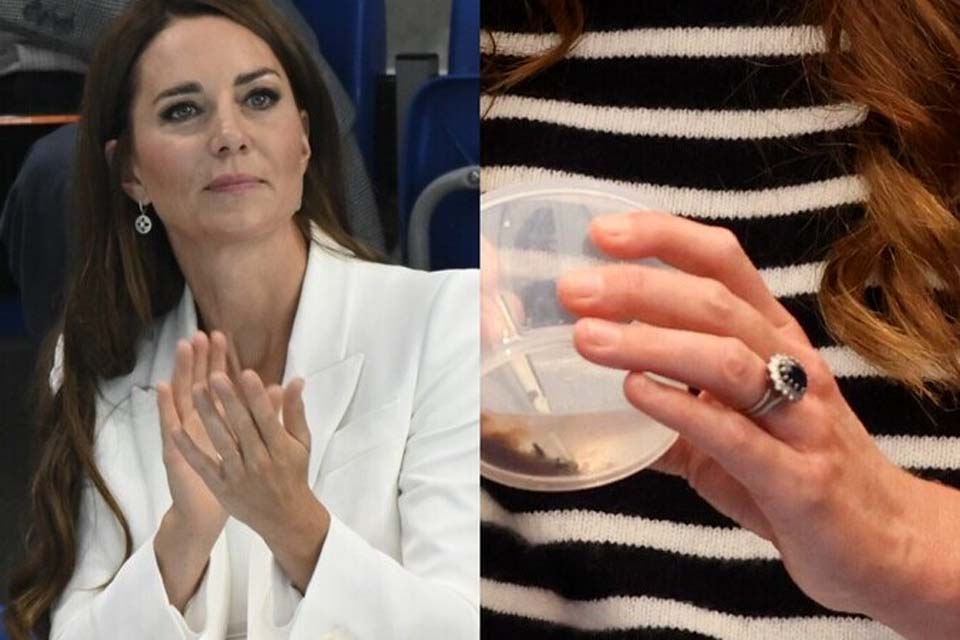 Kate Middleton surge sem aliança em compromisso oficial da realeza e deixa internautas intrigados
