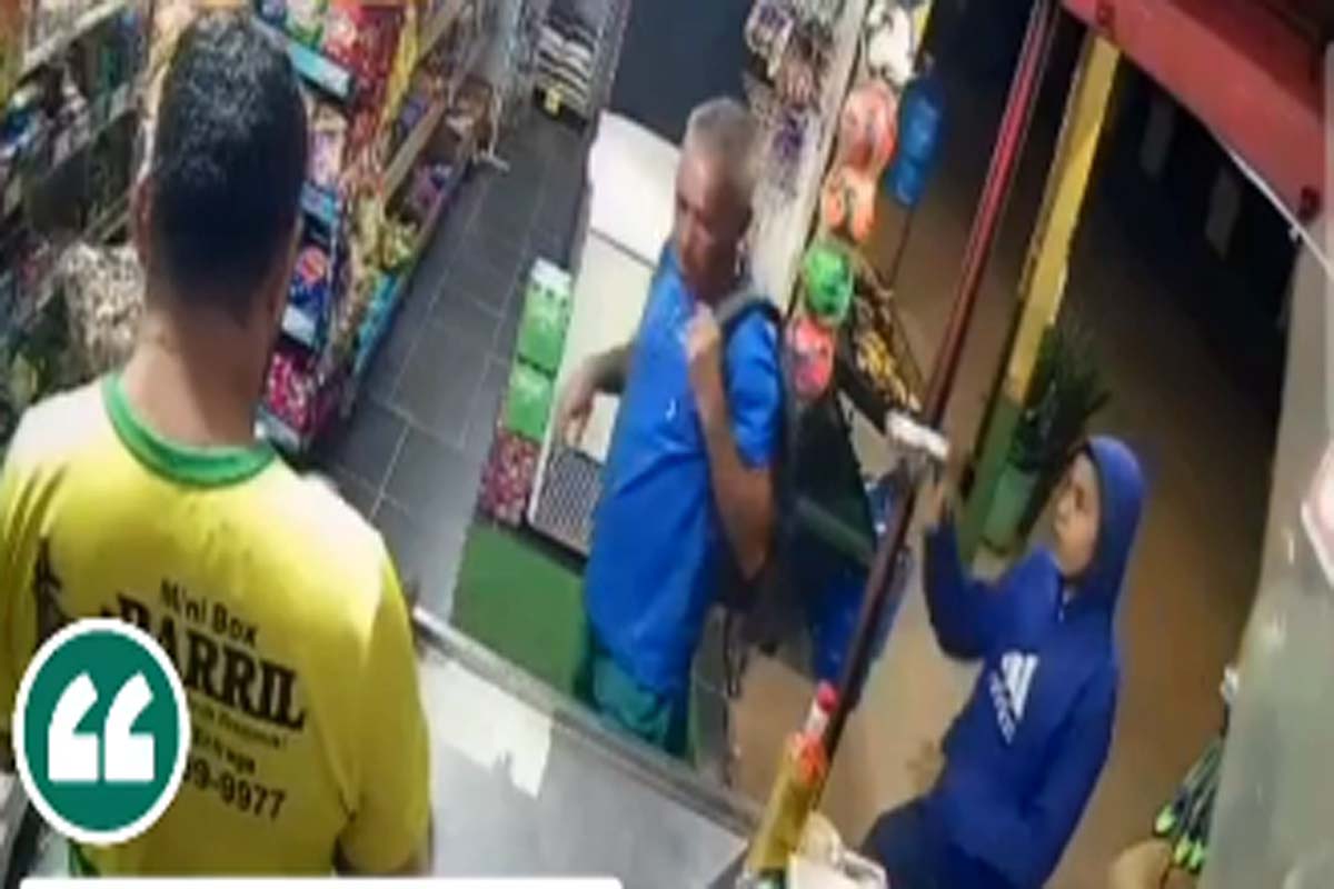 Bandidos são filmados fazendo assalto em comércio na zona sul