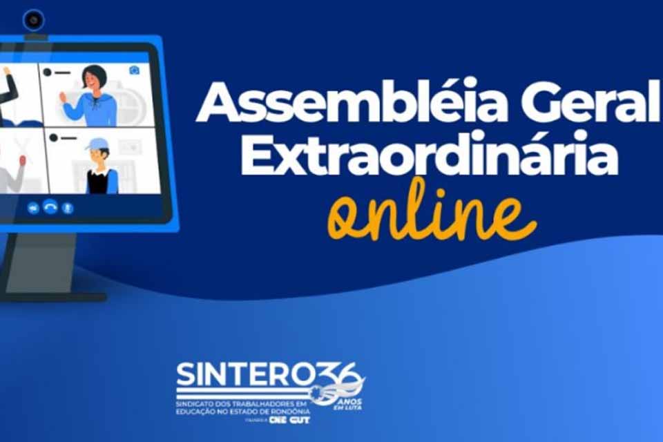 SINTERO convoca categoria estadual para Assembleia Geral Extraordinária virtual no dia 30 de junho