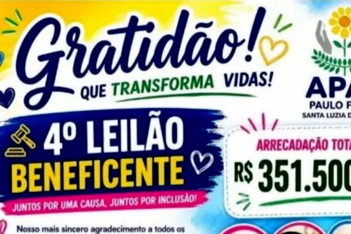 APAE de Santa Luzia do Oeste arrecada mais de R$ 351 mil durante 4º Leilão Beneficente