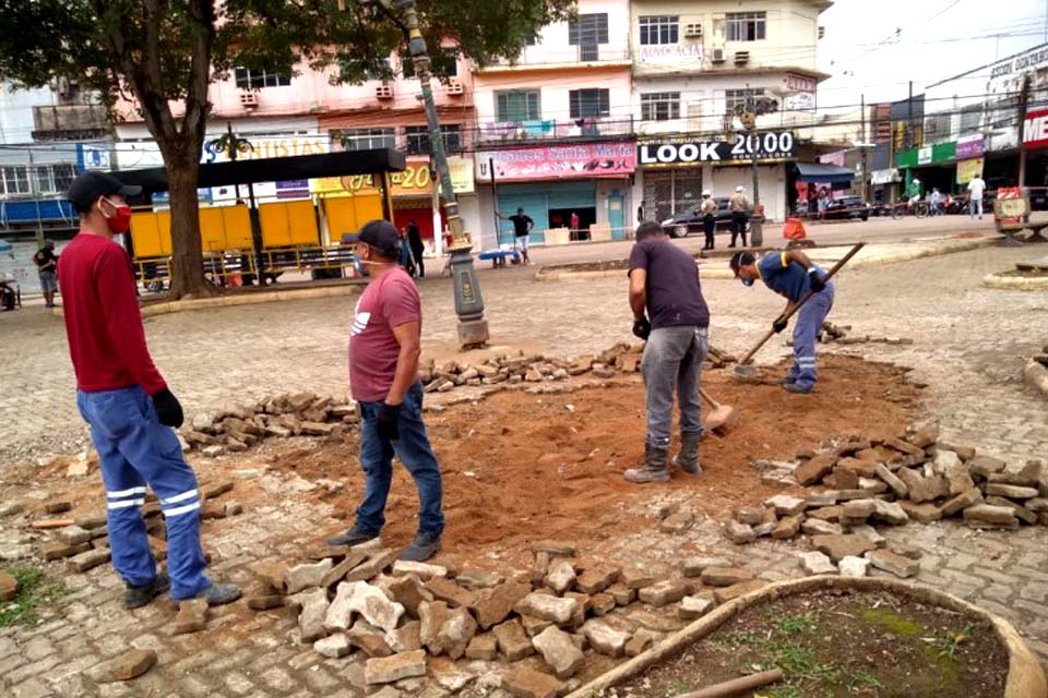 Porto Velho: Concluída mais uma etapa da revitalização da Praça Jonathas Pedrosa