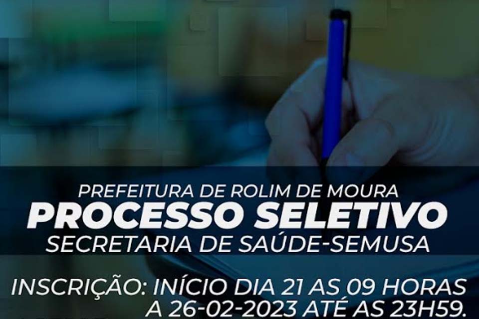 Prefeitura anuncia teste seletivo para 18 vagas na Secretaria de Saúde