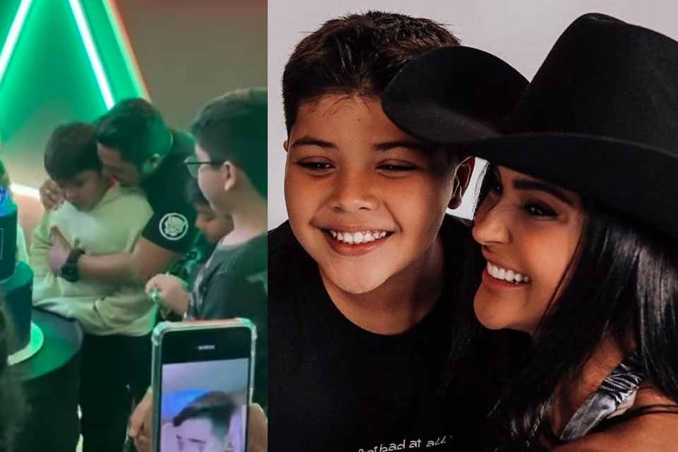 Yhudy, filho de Mileide Mihaile e Wesley Safadão, chora com vídeo surpresa da mãe