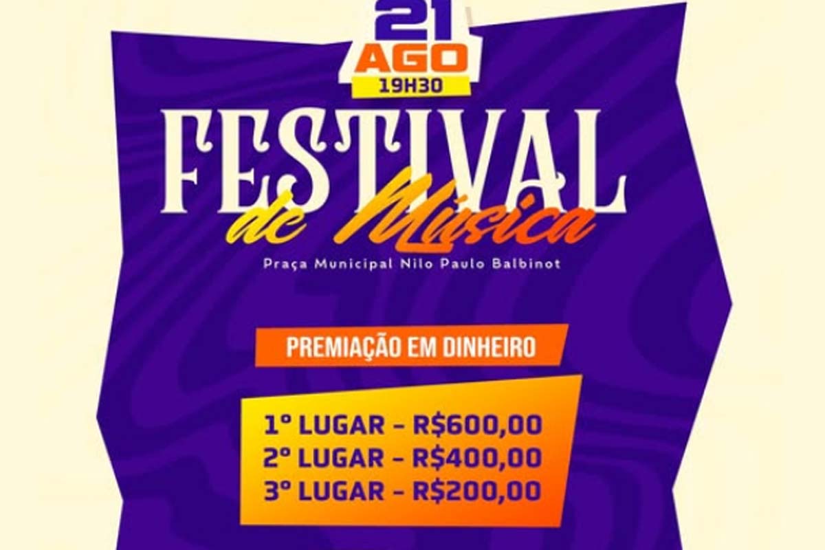 Praça Municipal Nilo Paulo Balbinot vai virar o palco do Festival de Música no próximo dia 21