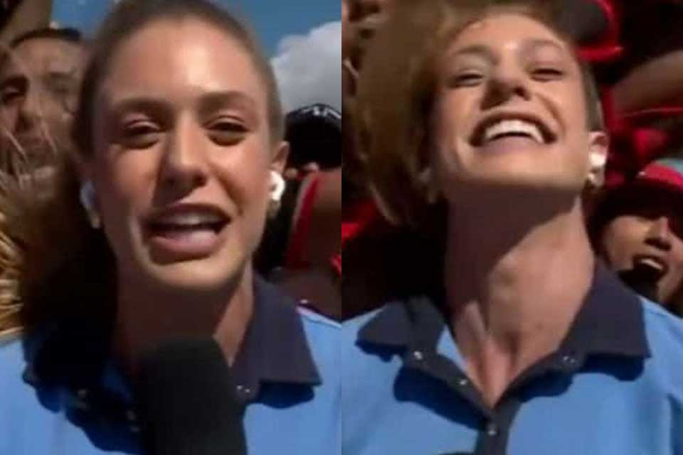 Repórter da Globo tem cabelo puxado por torcedores do Flamengo durante entrada ao vivo