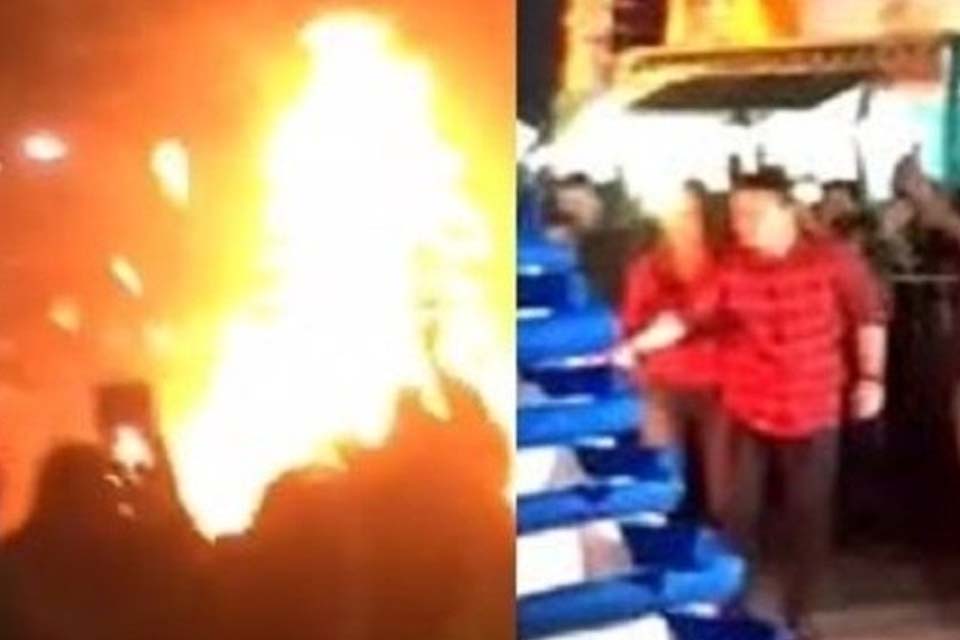 VÍDEO - Prefeito e primeira-dama ficam feridos em explosão de fogueira de festa junina