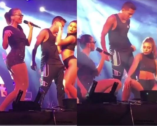 VÍDEO - Anitta flagra dançarino excitado durante show