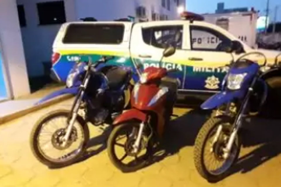 PM recupera três motos e apreende adolescente em Vilhena