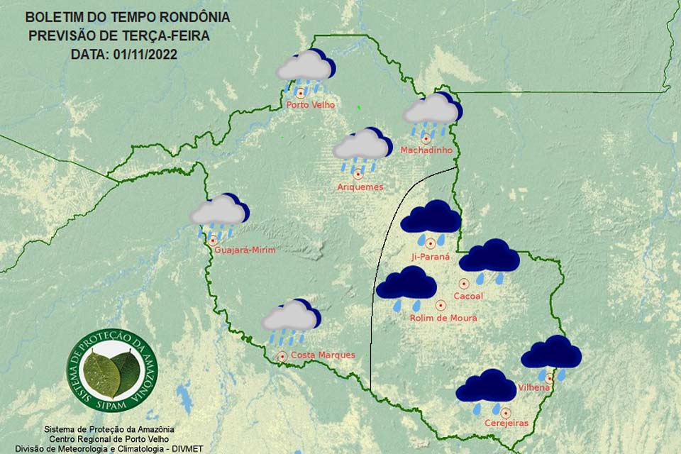 Sipam informa friagem de forte intensidade para Rondônia nesta terça-feira