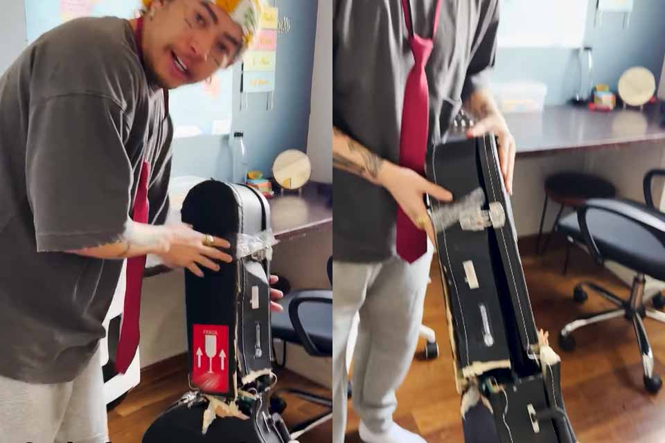 “É só ter atenção.”: Whindersson reclama de violão quebrado em voo e cobra cuidado