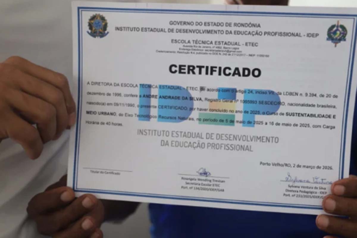 Reeducandos concluem curso de pedreiro promovido pelo Idep na unidade masculina de Porto Velho