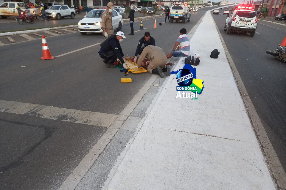 Colisão entre motos deixa três pessoas feridas na Br-364