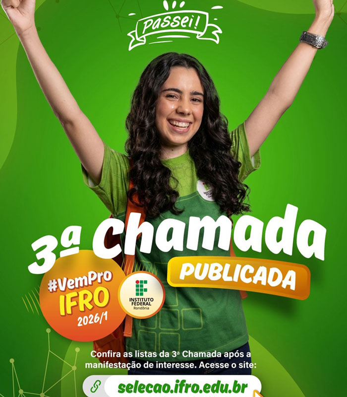 IFRO divulga terceira chamada do PSU 2026/1 e abre prazo para matrícula on-line